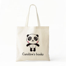 Kute panda bibliotheektas voor kinderen