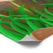 Kute Panda die op een fiets rijdt met bloemen Kuns Poster (Hoek)