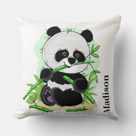 Kute Pandas aangepaste naam werpt kussens