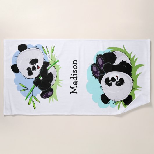 Kute Pandas badhanddoek (Voorkant)