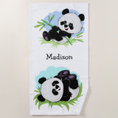 Kute Pandas badhanddoek (Voorkant)