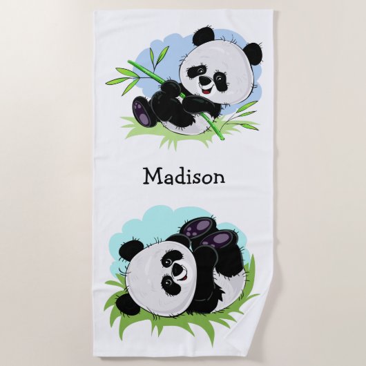 Kute Pandas badhanddoek (Voorkant)