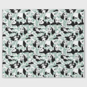 Kute Pandas en Leaves Cadeaupapier (Vlak)