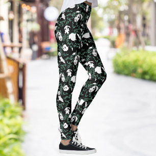 Kute Pandas en Leaves Leggings