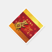 Kute Paper Rat Year Stylized Lantaarns PPN Servet (Hoek)