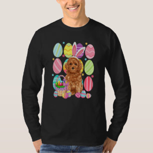 Kute parelpasta paasmaaltijd kleurrijke paaseieren t-shirt