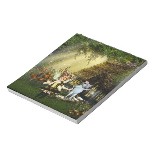 Kute paring en witte muis notitieblok (Linkerzijde)