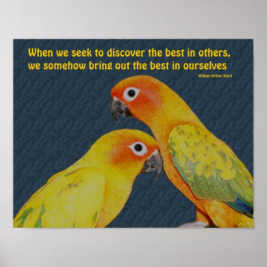 Kute parrots Attitude Inspirerend Quote Poster (Voorkant)