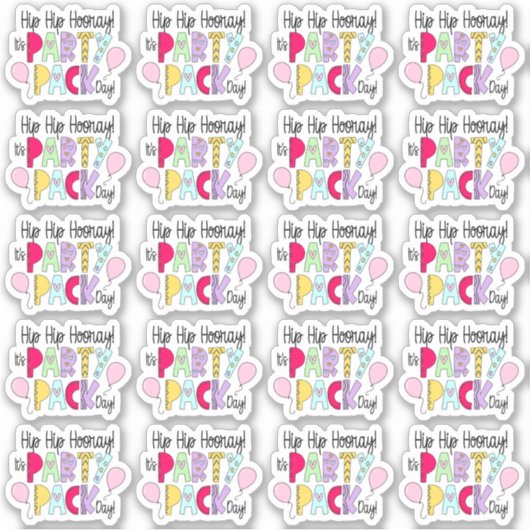 Kute Party Pack Day Fun Small Business Sticker (Voorkant)