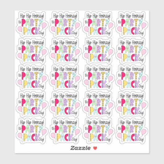 Kute Party Pack Day Fun Small Business Sticker (Vel)