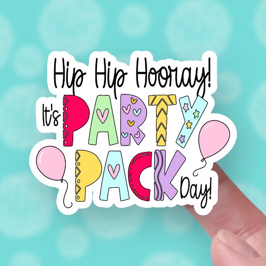 Kute Party Pack Day Fun Small Business Sticker