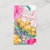 Kute Pasen mini-retro- kuikens Visitekaartje (Voorkant)