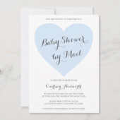 Kute pasta Blue Heart Boy Baby shower per post Kaart (Voorkant)