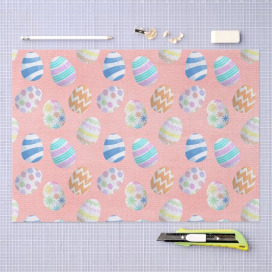 Kute pasta Colour Easter Eggs Pattern Tissuepapier (Craft)