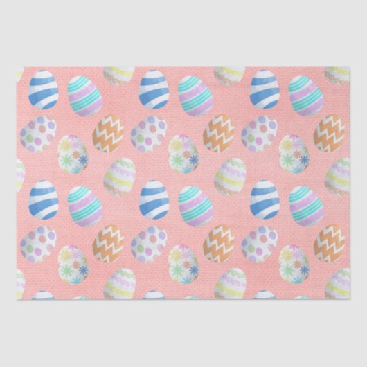 Kute pasta Colour Easter Eggs Pattern Tissuepapier (Voorkant)