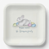 Kute pasta Happy Paast Bunny Simple Classic Papieren Bordje (Voorkant)