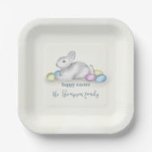 Kute pasta Happy Paast Bunny Simple Classic Papieren Bordje (Voorkant)