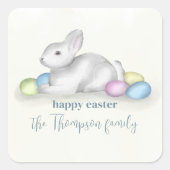 Kute pasta Happy Paast Bunny Simple Classic Vierkante Sticker (Voorkant)