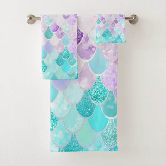 Kute pasta Mermaid Bathroom Decor Towelen Bad Handdoek (Insitu)