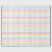 Kute pasta Rainbow Gingham Wrapping Paper Cadeaupapier (Vlak)