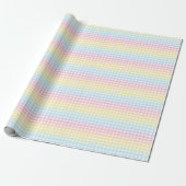 Kute pasta Rainbow Gingham Wrapping Paper Cadeaupapier (Uitgerold)
