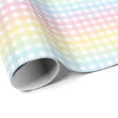 Kute pasta Rainbow Gingham Wrapping Paper Cadeaupapier (Rol Hoek)