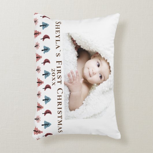 Kute pasta Tree Baby's eerste kerstfoto Accent Kussen (Voorkant(Verticaal))