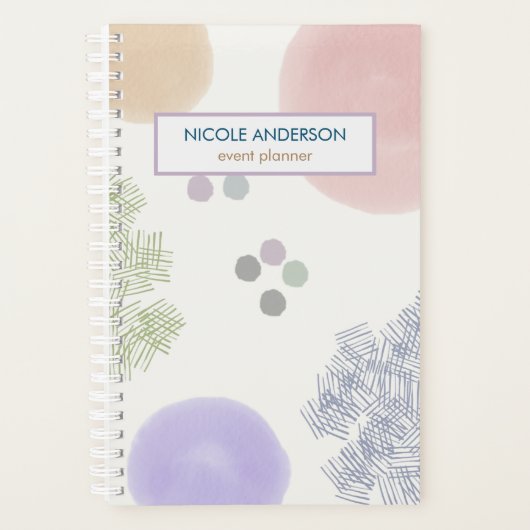 Kute Pastel Abstracte penseelstreek Planner (Voorkant)