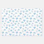Kute pastel Baby Boy Blue Trucks Clouds Hearts Inpakpapier Vel (Voorkant 3)