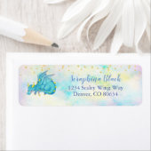 Kute Pastel Blue Dragon Return Label (Insitu)