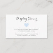 Kute Pastel Blue Heart Baby Display Shower Informatiekaartje (Voorkant)