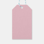 Kute pastel herringbone-patroon op roze cadeaulabel (Achterkant)