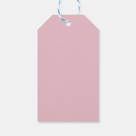 Kute pastel herringbone-patroon op roze cadeaulabel (Achterkant)