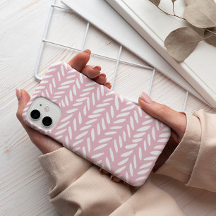 Kute pastel herringbone-patroon op roze Case-Mate iPhone case