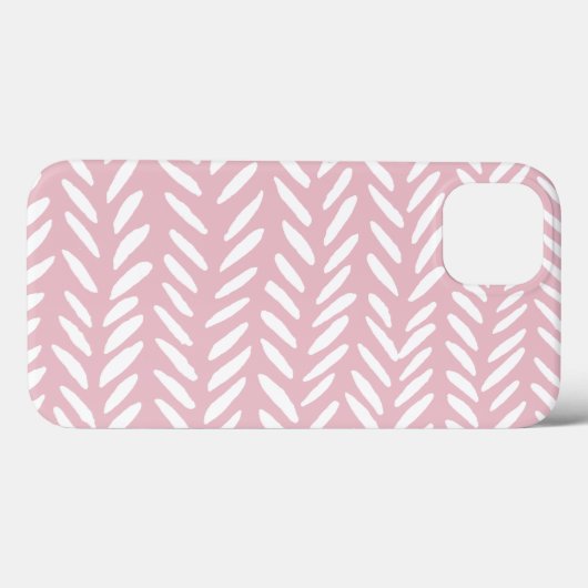 Kute pastel herringbone-patroon op roze Case-Mate iPhone case (Achterkant (horizontaal))