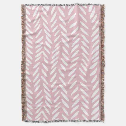Kute pastel herringbone-patroon op roze deken (Voorkant Verticaal)