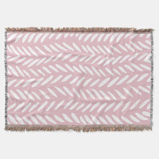 Kute pastel herringbone-patroon op roze deken (Voorkant)