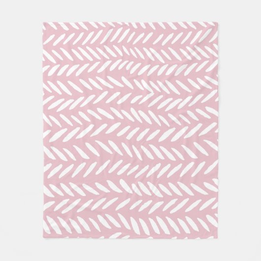 Kute pastel herringbone-patroon op roze fleece deken (Voorkant)