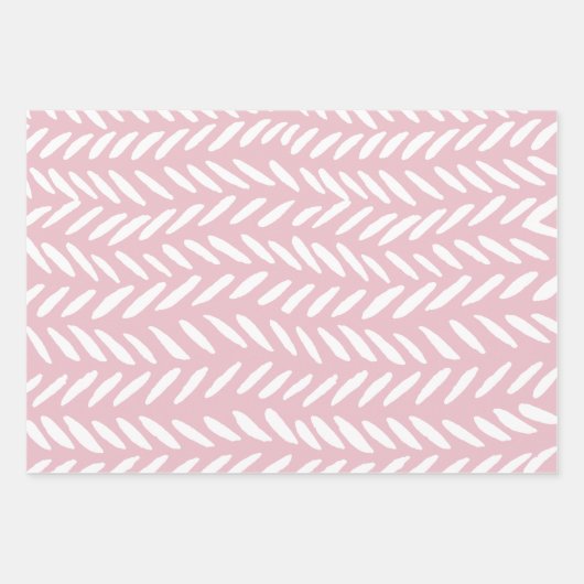 Kute pastel herringbone-patroon op roze inpakpapier vel (Voorkant 3)