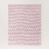 Kute pastel herringbone-patroon op roze onmogelijk legpuzzel (Verticaal)
