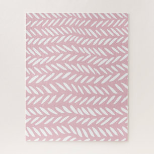 Kute pastel herringbone-patroon op roze onmogelijk legpuzzel