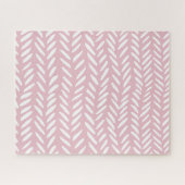 Kute pastel herringbone-patroon op roze onmogelijk legpuzzel (Horizontaal)