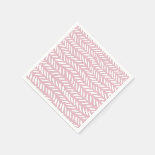 Kute pastel herringbone-patroon op roze servet (Hoek)