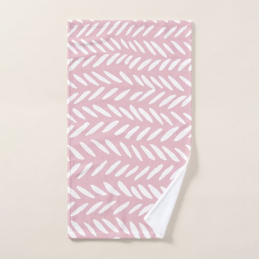 Kute pastel herringbone patroon op roze vierkant bad handdoek (Handdoek)
