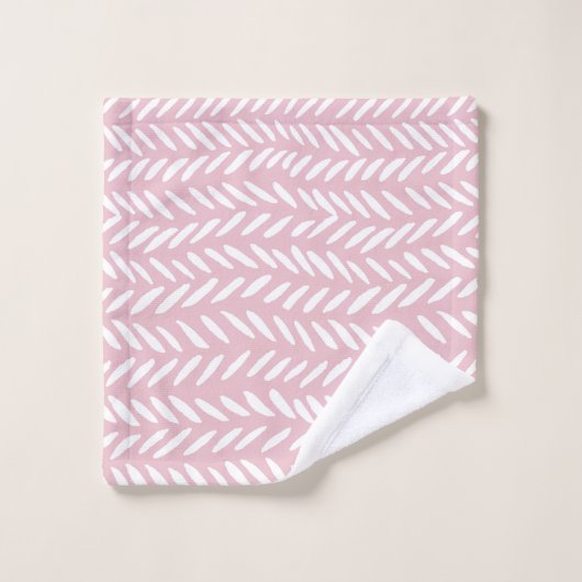 Kute pastel herringbone patroon op roze vierkant bad handdoek (Wasdoekje)