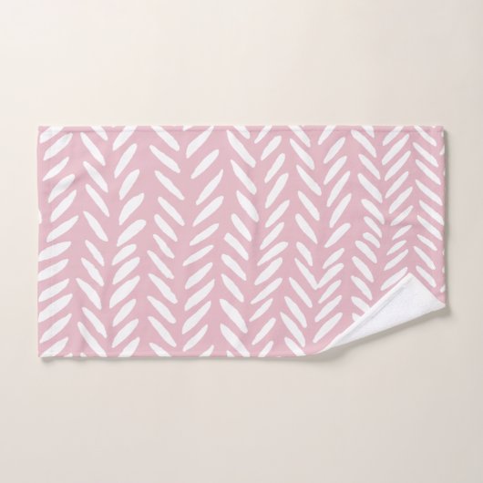 Kute pastel herringbone patroon op roze vierkant bad handdoek (Handdoek)