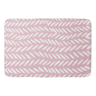 Kute pastel herringbone patroon op roze vierkant badmat