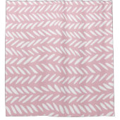 Kute pastel herringbone patroon op roze vierkant douchegordijn (Voorkant)