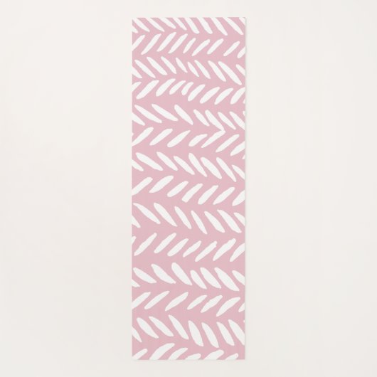 Kute pastel herringbone-patroon op roze yogamat (Achterkant)