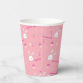 Kute pastel kleur paasbunny Floral Papieren Bekers (Rechts)